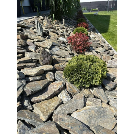 Kamień naturalny łupek szarogłazowy na skalniak, kamień skalniakowy 10-30 cm 1000 kg  TONA